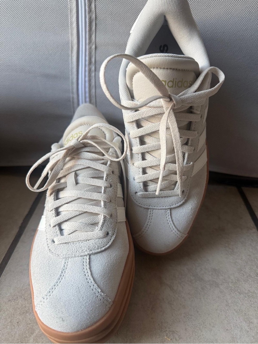 adidas Cream Suede Sneakers with Gum Sole
